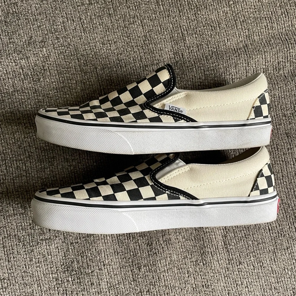 Vans Black and White Checkerboard Slip-Ons - Picture 4 of 7